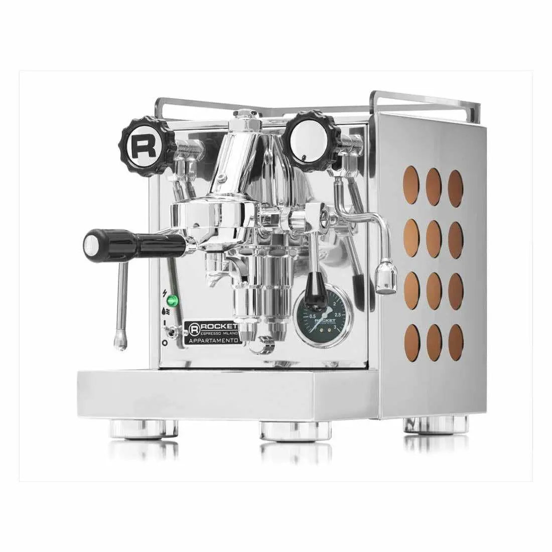 Appartamento Espressomaskin-varmeveksler-Rocket Espresso-krom/kobber-barista og Espresso