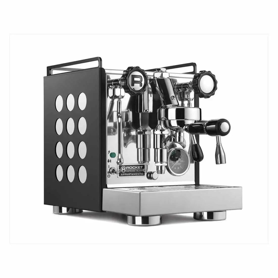 Appartamento Espressomaskin-varmeveksler-Rocket Espresso-svart/hvit-barista og Espresso