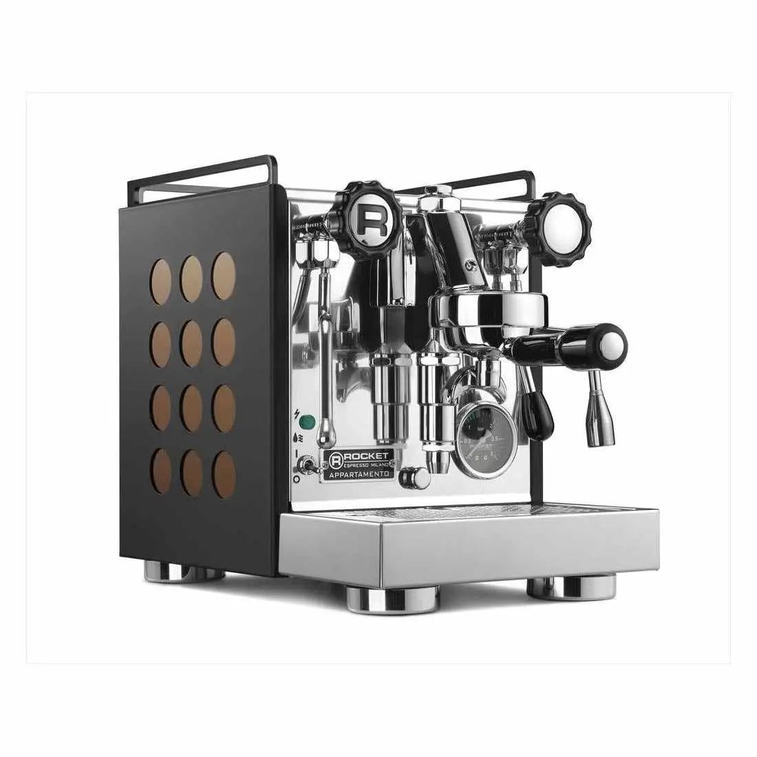 Appartamento Espressomaskin-varmeveksler-Rocket Espresso-svart/kobber-barista og Espresso