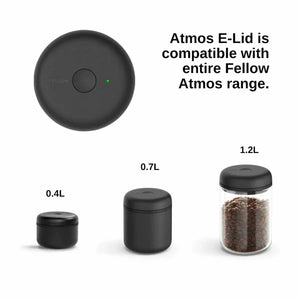 Svart elektrisk lokk for vakuumtetting av kaffebeholdere, del av Fellow, EspressoGear, reservedeler, alt om kaffe.