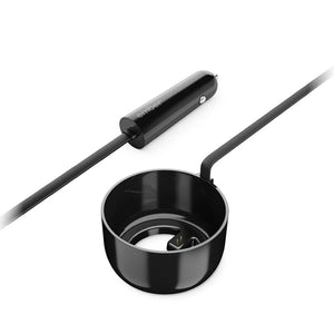 Billader for Ember elektrisk kopp i svart med ledning og adapter for rask og sikker lading.
