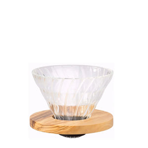 Glass kaffedrikker V60 01 - oliventre HARIO