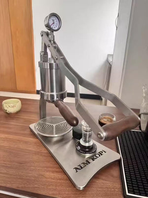 Aleman 2P espressomaskin med manuell spak | Base og dryppbrett i rustfritt stål