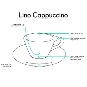 Lino Liten Cappuccino Kopp 150ml med fat - Svart - Barista och Espresso