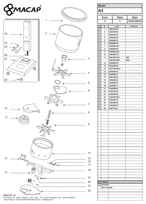 Doseringshus Macap - Reservdel OEM nummer: C0007M106