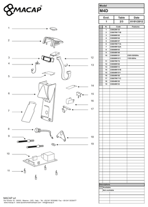 Macap MOLLA FISSAGGIO DISPLAY - Reservdel OEM nummer: C0008M113